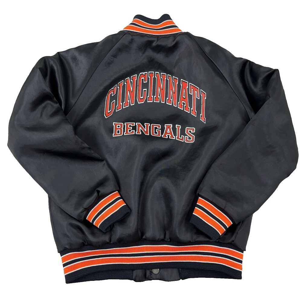 Vintage Cincinnati Bengals Jacket Youth Kids Size 6/7 Bomber Chalk Line 80s 90s
